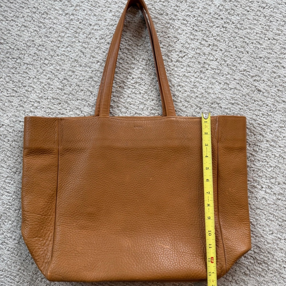 BAGGU Natural Milled Leather Tote